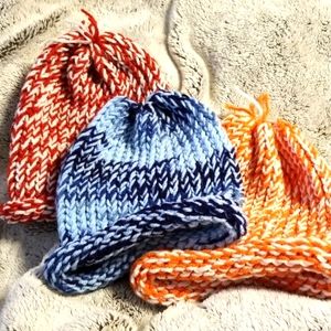 3 handmade beanies